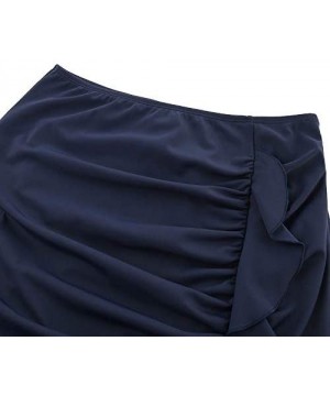 Women's Tankini Bottom Swimsuit Shirred Swim Bottom Plus Size Ruffle Swim Skirt - Navy Blue-style 2 - CN18SIIIZWG $18.54-Tank...