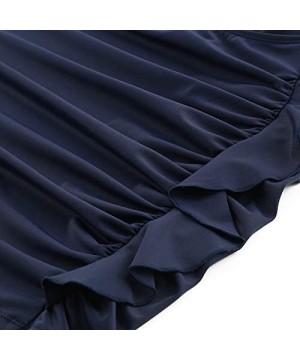 Women's Tankini Bottom Swimsuit Shirred Swim Bottom Plus Size Ruffle Swim Skirt - Navy Blue-style 2 - CN18SIIIZWG $18.54-Tank...