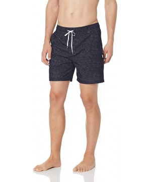 Men's Heather Textured Volley Swim Board Short - Black - CR11J7F58Y9 $48.45-Board Shorts