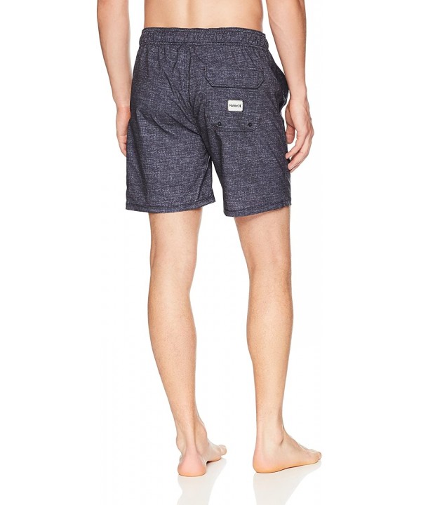 Men's Heather Textured Volley Swim Board Short - Black - CR11J7F58Y9 $48.45-Board Shorts