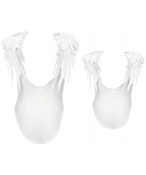 Family Matching Mommy Daughter Angel Wings One Piece Monokini Bathing Suit Beach Swimwear - White - CZ18LYNS3IY $11.47-One-Pi...