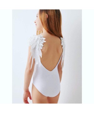 Family Matching Mommy Daughter Angel Wings One Piece Monokini Bathing Suit Beach Swimwear - White - CZ18LYNS3IY $11.47-One-Pi...