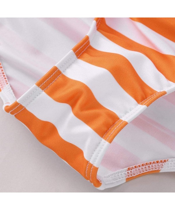 Large Size Women's Stripe Bikini Set Swimsuit Sexy Casual Low Waist Bikini - Orange - C219465UR2H $14.67-Sets