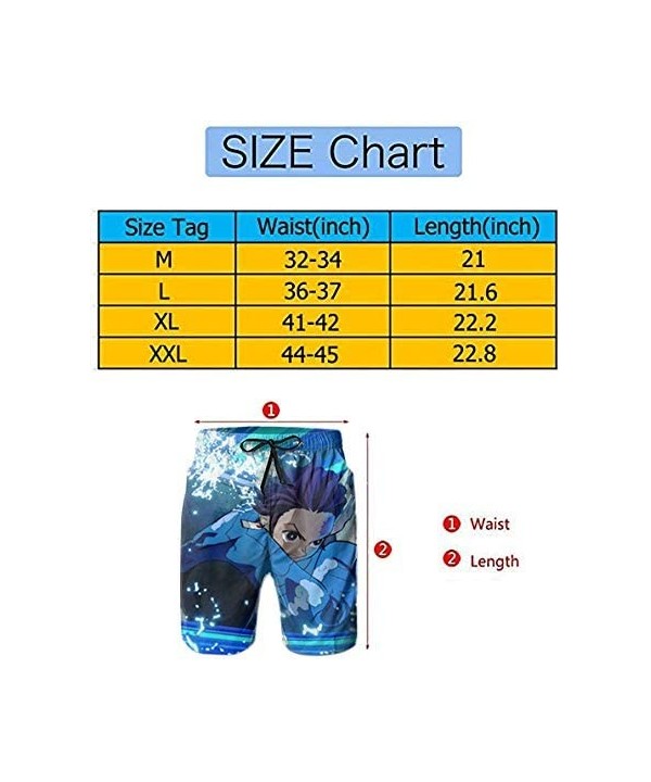 Men's 3D Printed Swim Trunks Mesh Lining Beach Board Shorts Quick Dry Bathing Suits with Pockets M-XXL - Demon Slayer - CC190...