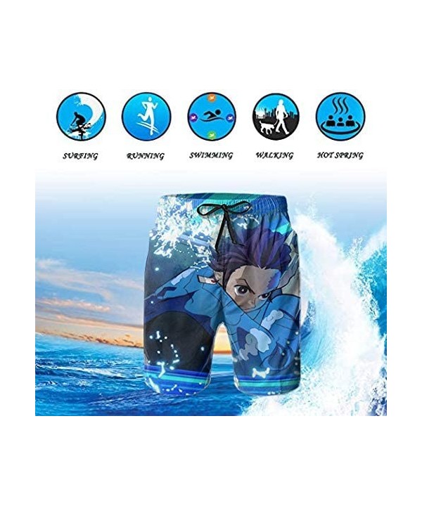 Men's 3D Printed Swim Trunks Mesh Lining Beach Board Shorts Quick Dry Bathing Suits with Pockets M-XXL - Demon Slayer - CC190...