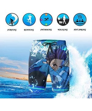 Men's 3D Printed Swim Trunks Mesh Lining Beach Board Shorts Quick Dry Bathing Suits with Pockets M-XXL - Demon Slayer - CC190...