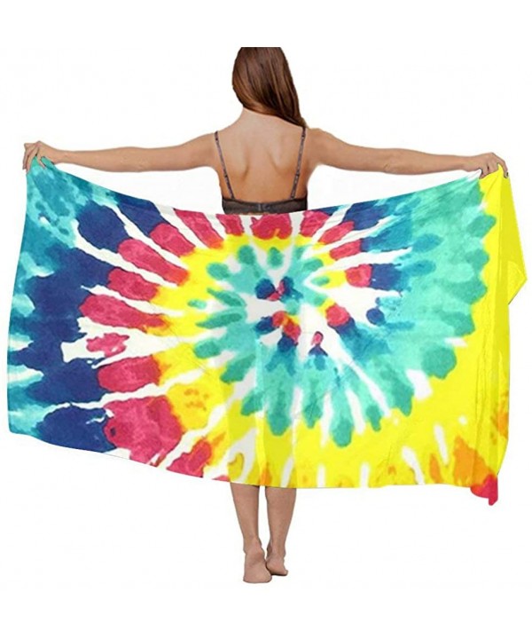 Women Chiffon Scarf Summer Beach Wrap Skirt Swimwear Bikini Cover-up - Tie Dye Print - C91908ODH4Z $19.96-Cover-Ups