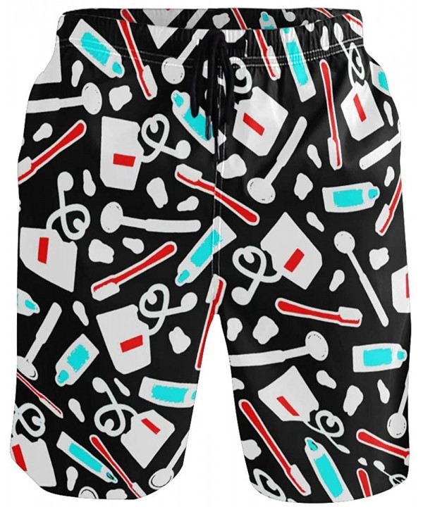 Men's Quick Dry Swim Trunks with Pockets Beach Board Shorts Bathing Suits - Dentist Dental Hygienist Print - CQ19529AS22 $25....