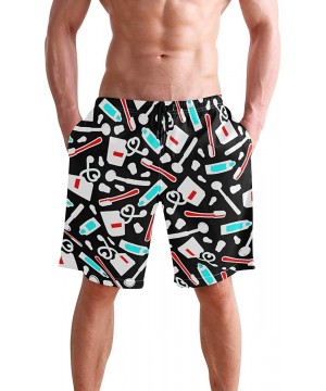 Men's Quick Dry Swim Trunks with Pockets Beach Board Shorts Bathing Suits - Dentist Dental Hygienist Print - CQ19529AS22 $25....