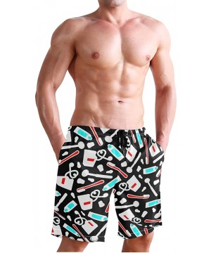 Men's Quick Dry Swim Trunks with Pockets Beach Board Shorts Bathing Suits - Dentist Dental Hygienist Print - CQ19529AS22 $25....