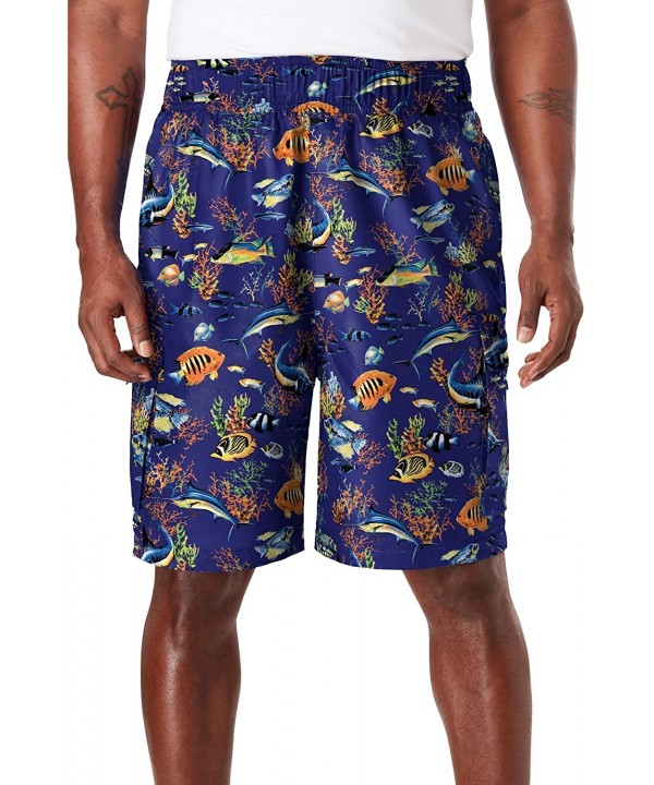 Men's Big & Tall Flex Swim Trunks - Tropical Fish (1370) - C119779LN8E $25.50-Trunks