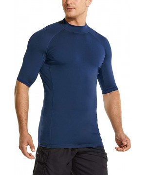 Men's Rash Guard Swim Shirts- UPF 50+ Quick Dry Mid/Short Sleeve Swimming Shirt- UV/SPF Water Surf Shirts - Mid Sleeve(msr16)...