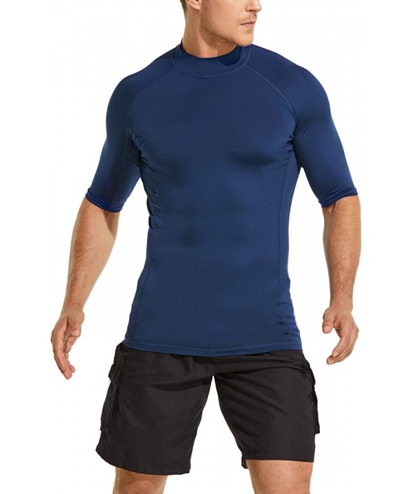 Men's Rash Guard Swim Shirts- UPF 50+ Quick Dry Mid/Short Sleeve Swimming Shirt- UV/SPF Water Surf Shirts - Mid Sleeve(msr16)...