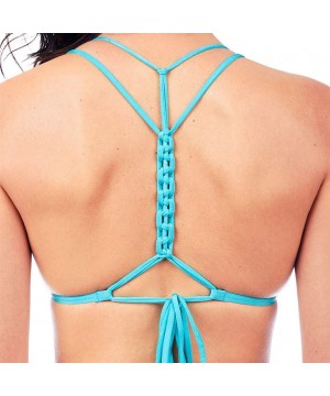 Women Sexy Spaghetti Strap Triangle Bikini V Style Bottom 2 Piece Bikini Sets Swimsuits Bathing Suit - Mint Green - CL18NWGT7...