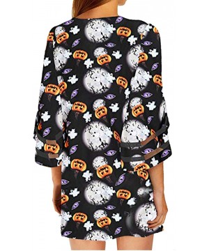 Women's Chiffon Kimono Cardigan Loose Causal Cover Ups Summer Floral Blouse Tops - Halloween-1 - CH19C27LI72 $26.36-Cover-Ups