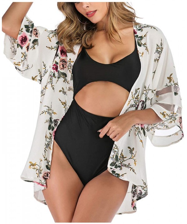 Women's Chiffon Kimono Cardigan Loose Causal Cover Ups Summer Floral Blouse Tops - Halloween-1 - CH19C27LI72 $26.36-Cover-Ups