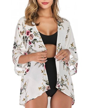 Women's Chiffon Kimono Cardigan Loose Causal Cover Ups Summer Floral Blouse Tops - Halloween-1 - CH19C27LI72 $26.36-Cover-Ups