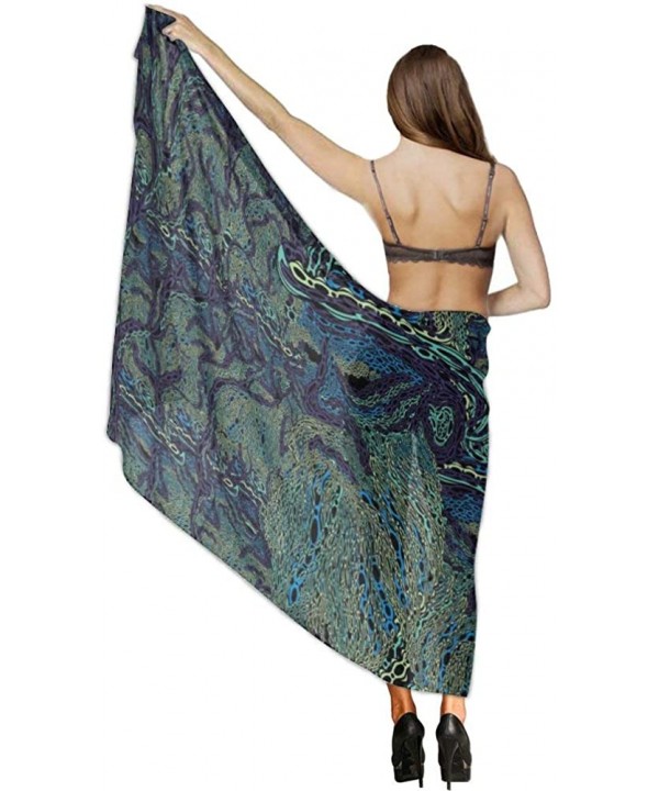 Women Chiffon Scarf Sunscreen Shawl Wrap Swimsuit Cover Up Beach Sarongs - Psychedelic Trippy Wisdom Old Man - CH19C4GU2E8 $1...