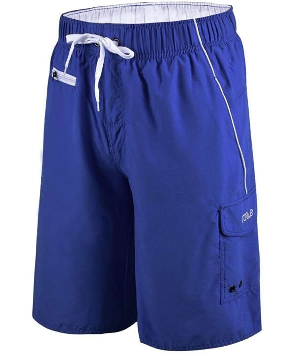 Men's Beachwear Swim Trunks Quick Dry Zipper Pockets with Lining - Sky Blue - CD183L3CSLS $24.27-Trunks