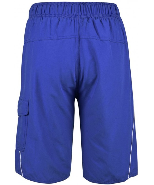 Men's Beachwear Swim Trunks Quick Dry Zipper Pockets with Lining - Sky Blue - CD183L3CSLS $24.27-Trunks