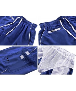 Men's Beachwear Swim Trunks Quick Dry Zipper Pockets with Lining - Sky Blue - CD183L3CSLS $24.27-Trunks