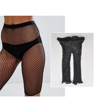 Womens Sexy Mesh See Through Fishnet Shorts Bikini Bottom Cover Ups Mid Length Short Pants Black - CC18HQND99M $8.65-Cover-Ups