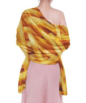 Women Girl Fashion Chiffon Scarf Bikini Cover Up Summer Beach Sarong Wrap - French Fries - C619C47TQD3 $20.30-Cover-Ups