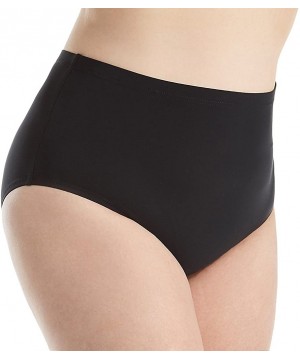 Women's Plus-Size Solid High-Waist Bikini Bottom - Black - CG12MDIGJUD $38.22-Tankinis