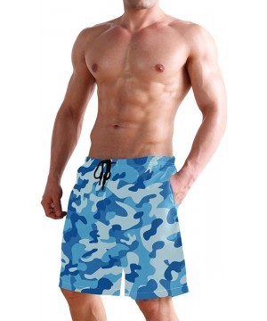 Men's Swim Trunks Wrestle Like You Mean It Quick Dry Beach Board Shorts with Pockets - Blue Camouflage - CW18QSYMM4N $22.19-B...