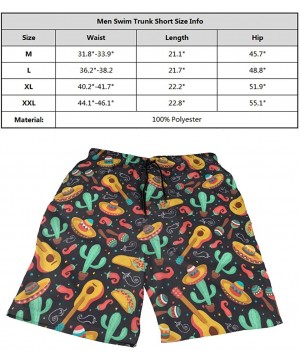 Guitars Cactus and Jalapeno Mens Swim Trunks Summer Casual Quick Dry Swim Shorts - CB18UM7QCWD $38.54-Racing