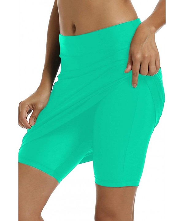 Womens Swim Skirts with Shorts Sun Protective Modest Skirted Swimsuit Bottom - Green - C918DADDSA9 $29.89-Tankinis