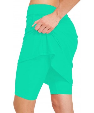 Womens Swim Skirts with Shorts Sun Protective Modest Skirted Swimsuit Bottom - Green - C918DADDSA9 $29.89-Tankinis