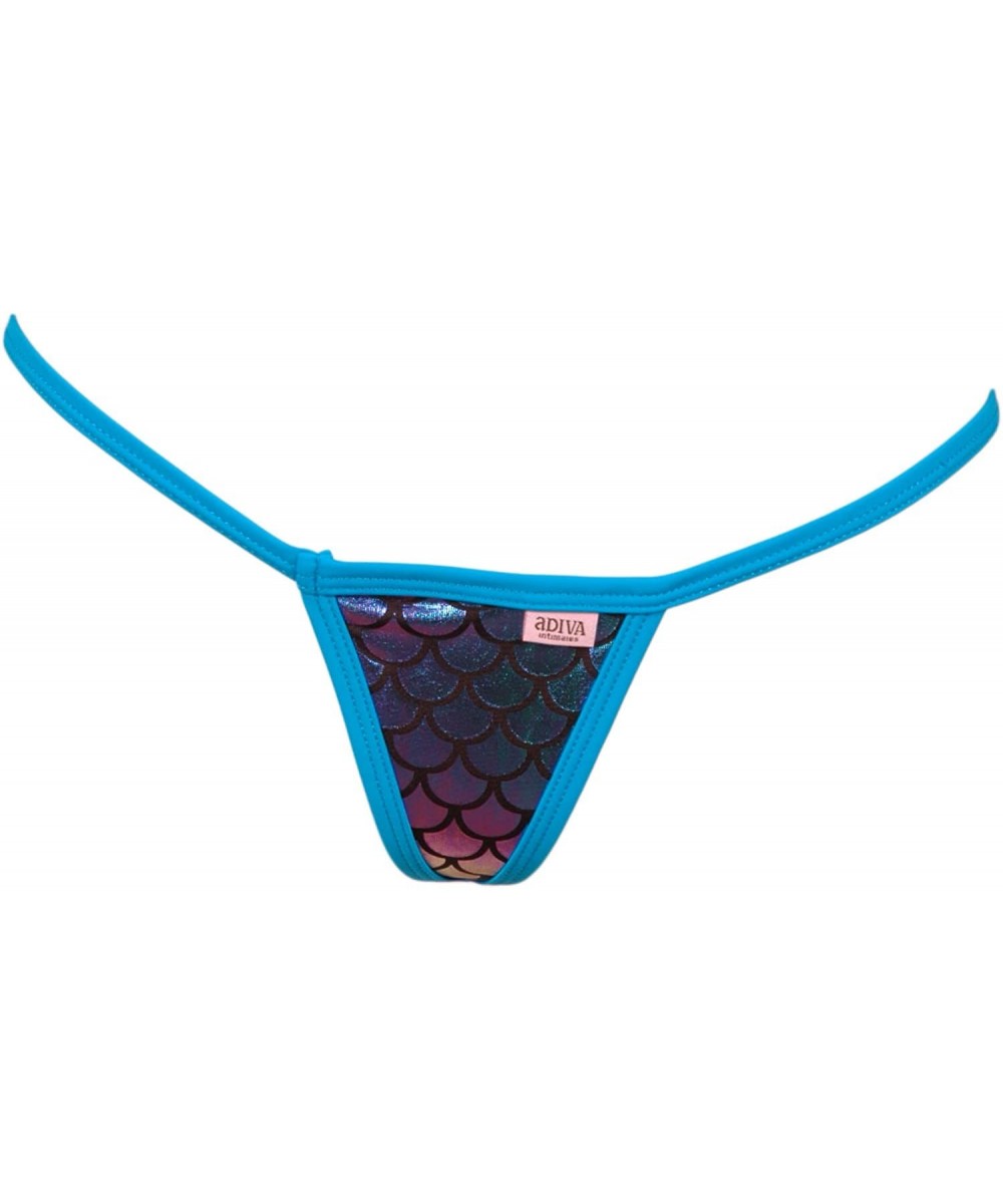 Scale Lamé Micro G-String - Neon Blue - CW18ESRA0L0 $15.71-Bottoms