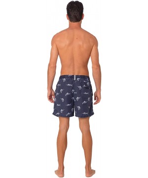 Performance Men's Quick Dry SPF50+ Swim Trunks Water Shorts Swimsuit Beach Shorts with Mesh Lining - Navy Marlin - CE180K6T4U...