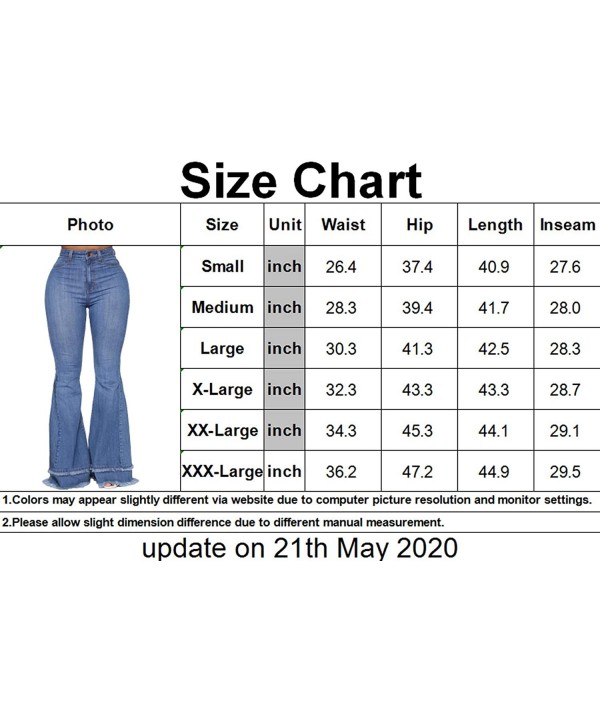 Women's Skinny Ripped Bell Bottom Jeans Elastic High Waisted Flared Jean Pants - Blue - C4199XGUL5U $22.70-Cover-Ups