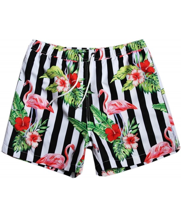 Chubbies Swim Trunks Men Slim Fit Board Shorts with Mesh Lining - Flamingo01 - CE18GEIDXNL $14.78-Board Shorts