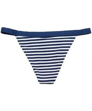 Women's Haze Seamless Fixed Banded Cheeky Bottom - Navy Stripe - CC18CY06LEK $18.72-Bottoms