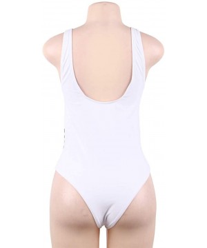 Women's One Piece Swimsuits Tummy Control Swimwear Monikini Bathing Suit Plus Size - White - C618SHIDKWZ $12.81-One-Pieces