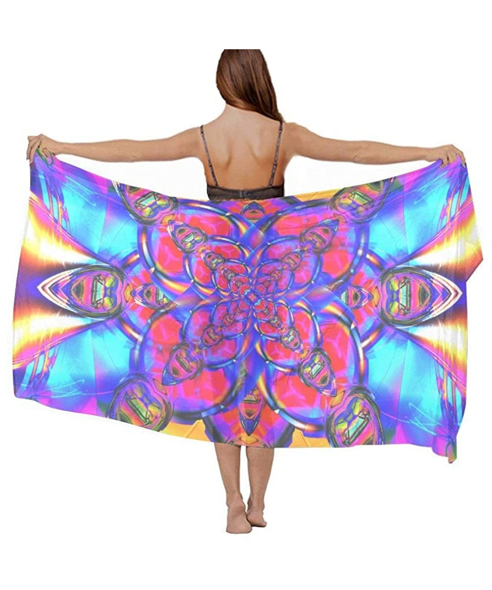 Women Chiffon Scarf Sunscreen Shawl Wrap Swimsuit Cover Up Beach Sarongs - Container and Contents Mandala - CJ19C4KKSRE $29.7...