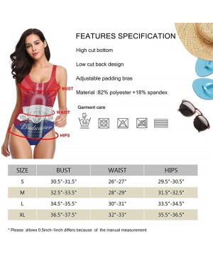 Women's Budweiser High Cut Low Back One Piece Swimwear Bathing Suits - Budweiser4 - CY19CK6AX69 $25.34-One-Pieces