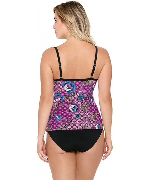 Women's Cami D-Cup Twist Front Tankini Swimsuit - Kazzbar - CW18HZ7H3CM $36.38-Tankinis