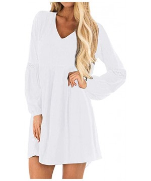 Women's Flowy Sundress Flared Tunic Dress - D-white - C0193MR94RT $16.31-Cover-Ups