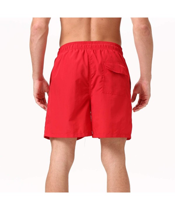 Men's Swim Trunks Quick Dry Beach Swim Shorts with Mesh Liner Bathing Suits - Red - CU18QC335YH $20.87-Board Shorts