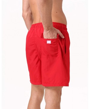 Men's Swim Trunks Quick Dry Beach Swim Shorts with Mesh Liner Bathing Suits - Red - CU18QC335YH $20.87-Board Shorts