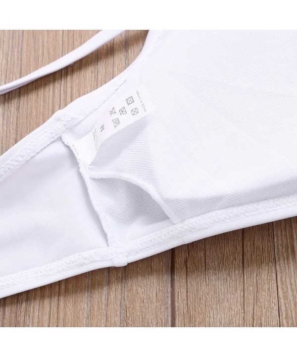 Triangle Bikini Women Bandeau Bandage Bikini Set Push Up Brazilian Swimwear Beachwear Swimsuit(White Large) White - CD19466GO...