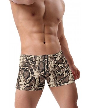 Beach Shorts for Men Quick Dry Swimwear Swimsuits Surf Board Boxer Shorts Trunks - Snake Skin Print - CF196TXMY8U $22.58-Briefs