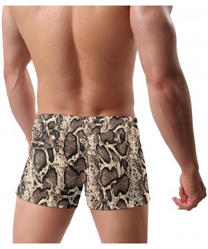 Beach Shorts for Men Quick Dry Swimwear Swimsuits Surf Board Boxer Shorts Trunks - Snake Skin Print - CF196TXMY8U $22.58-Briefs