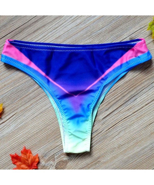 Sexy Lady Brazilian V-Style Printed Cheeky Bikini Bottom Thong - Multi Color - CR194DSIGC6 $12.25-Tankinis