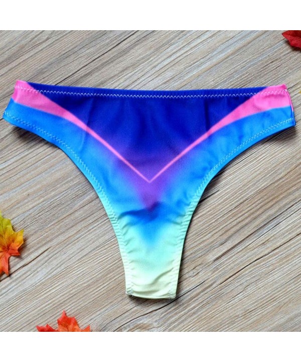 Sexy Lady Brazilian V-Style Printed Cheeky Bikini Bottom Thong - Multi Color - CR194DSIGC6 $12.25-Tankinis