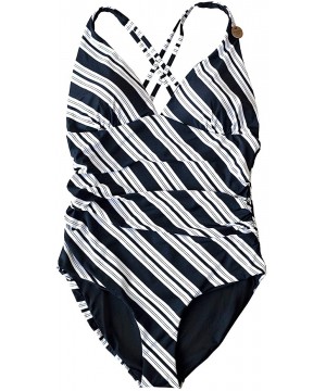 Black Line Rider Reversible Design Tummy Control One Piece Swimsuit - CP197WZYU0N $40.84-One-Pieces